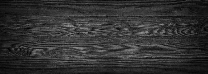 Fototapeta premium Ciemna czarna drewniana tekstura. panoramiczny styl rustykalny w stylu vintage. drewno Naturalna powierzchnia