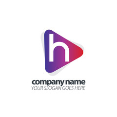 Initial Letter Rounded Triangle Design Logo Template