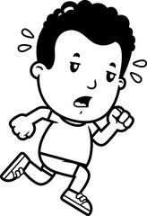 Cartoon Boy Exhausted