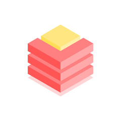 Abstract cubic icon. Isometric illustration for covers design in flat 3D style. Vector geometric logo.