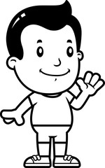 Cartoon Boy Waving
