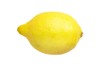 Whole yellow lemon isolated on white for your design.