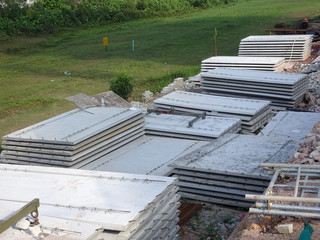 Precast concrete slab fabricated at factory and delivered to site. It is one of the industrial...