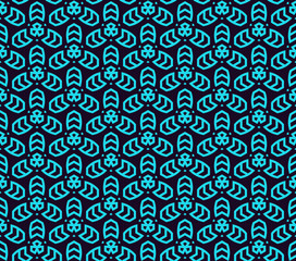Fototapeta premium Vector seamless pattern. Modern stylish linear texture. Repeating geometric tiles with line elements.