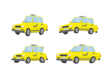 Fototapeta premium Vector cartoon taxi.