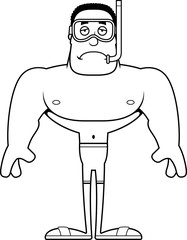Cartoon Sad Snorkeler