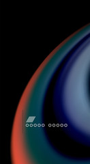 Fluid rainbow colors on black background, vector wave lines and swirls