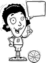 Cartoon Black Basketball Player Talking