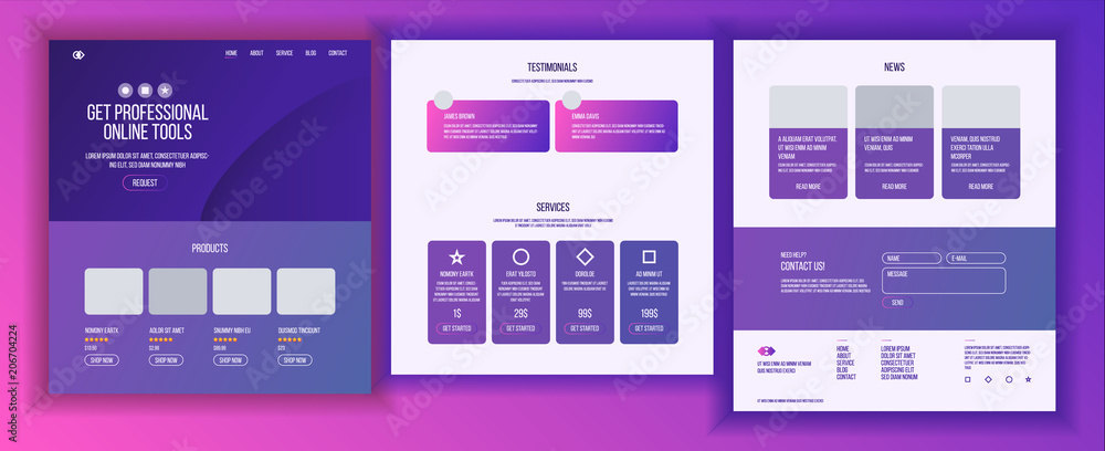 Wall mural website page vector. business website. web page. landing design site scheme template. creativity goa
