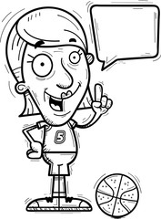 Cartoon Senior Basketball Player Talking