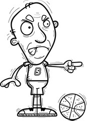 Angry Cartoon Senior Basketball Player