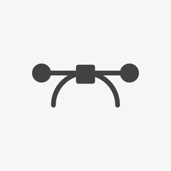 Vector bezier icon, multimedia icon. Glyph, Solid style