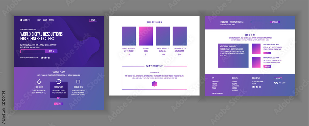 Wall mural website page vector. business website. web page. landing design template. achieve the goal. donation