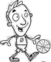 Cartoon Basketball Player Walking