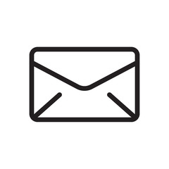 Envelope icon, multimedia icon. Outline bold, thick line style, 4px strokes rounder edges