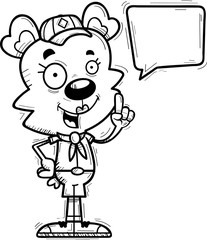 Cartoon Female Bear Scout Talking