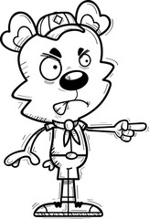 Angry Cartoon Male Bear Scout