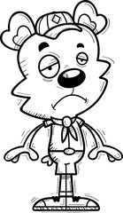 Sad Cartoon Male Bear Scout