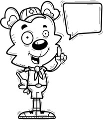 Cartoon Male Bear Scout Talking