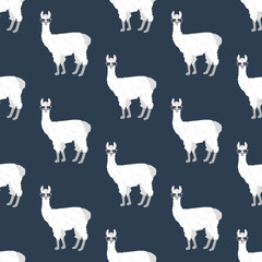 Llama in glasses seamless pattern © parkheta