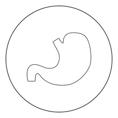 Stomach  icon black color in circle