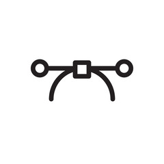 Vector bezier icon, multimedia icon. Outline bold, thick line style, 4px strokes rounder edges