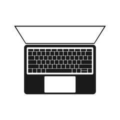 top view. Personal computer laptop isolated flat icon. 