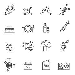 Party Vector Line Icons
