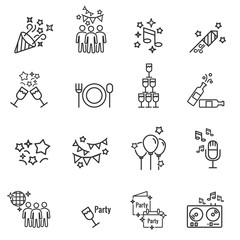 Party Vector Line Icons