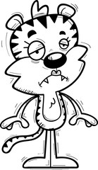Sad Cartoon Female Tiger