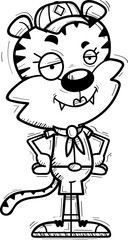 Confident Cartoon Female Tiger Scout