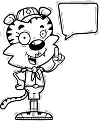 Cartoon Female Tiger Scout Talking