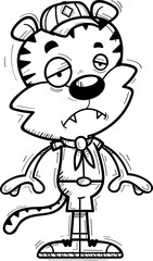 Sad Cartoon Male Tiger Scout