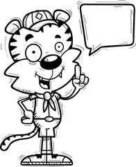 Obraz premium Cartoon Male Tiger Scout Talking