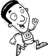 Cartoon Black Track Athlete Running