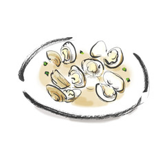 Obraz premium あさり酒蒸し