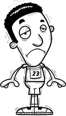 Sad Cartoon Black Track Athlete