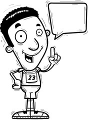 Cartoon Black Track Athlete Talking