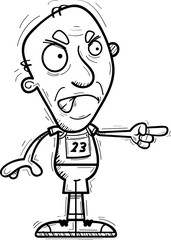 Angry Cartoon Senior Track Athlete