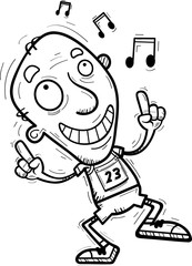 Cartoon Senior Track Athlete Dancing