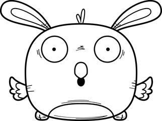 Surprised Cartoon Easter Bunny Chick