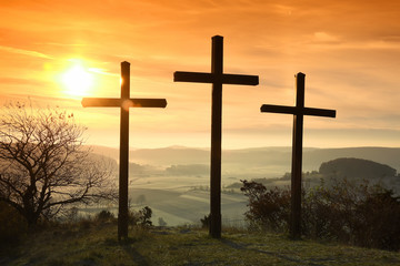 Kreuze auf dem Kornbuehl, Schwaebische Alb