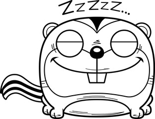Cartoon Chipmunk Napping