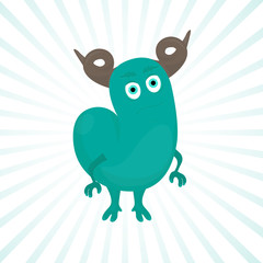 Happy cartoon monster. Halloween monster