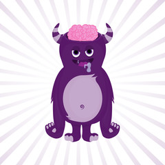 Happy cartoon monster. Halloween monster