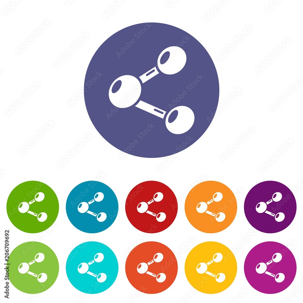 Aufkleber share icons color set vector for any web design on white background