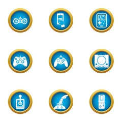 Computer match icons set. Flat set of 9 computer match vector icons for web isolated on white background