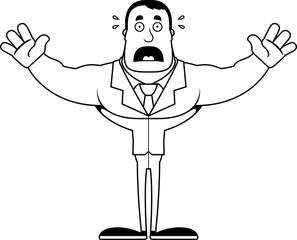 Cartoon Scared Businessperson