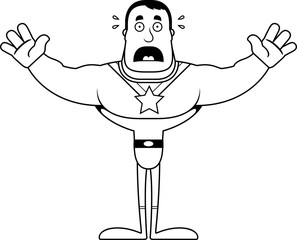 Cartoon Scared Superhero