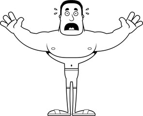 Cartoon Scared Man Swimsuit